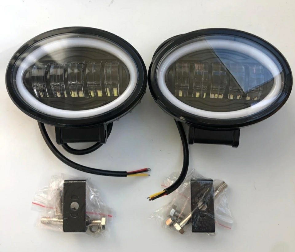 Фара ЛЕД с габаритом 50w ПТФ линза СТГ противотуманная LED с ДХО
