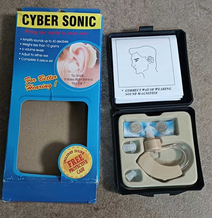 Слуховий апарат Cyber Sonic 40дБ.+ батарейки в подарунок !