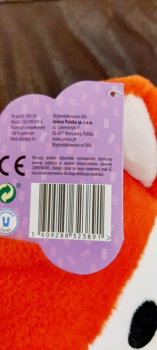 Przytuliś duży 40 cm miękki pluszak lisek fox