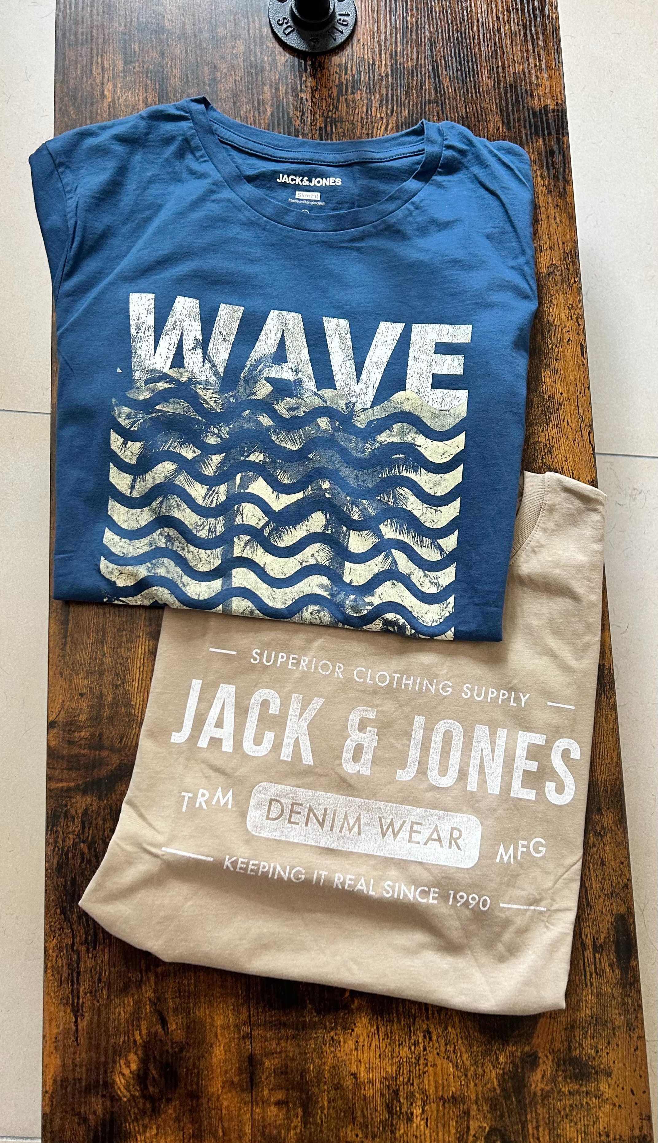 Koszulki męskie Jack & Jones r.L slim fit- dwie sztuki 80zł