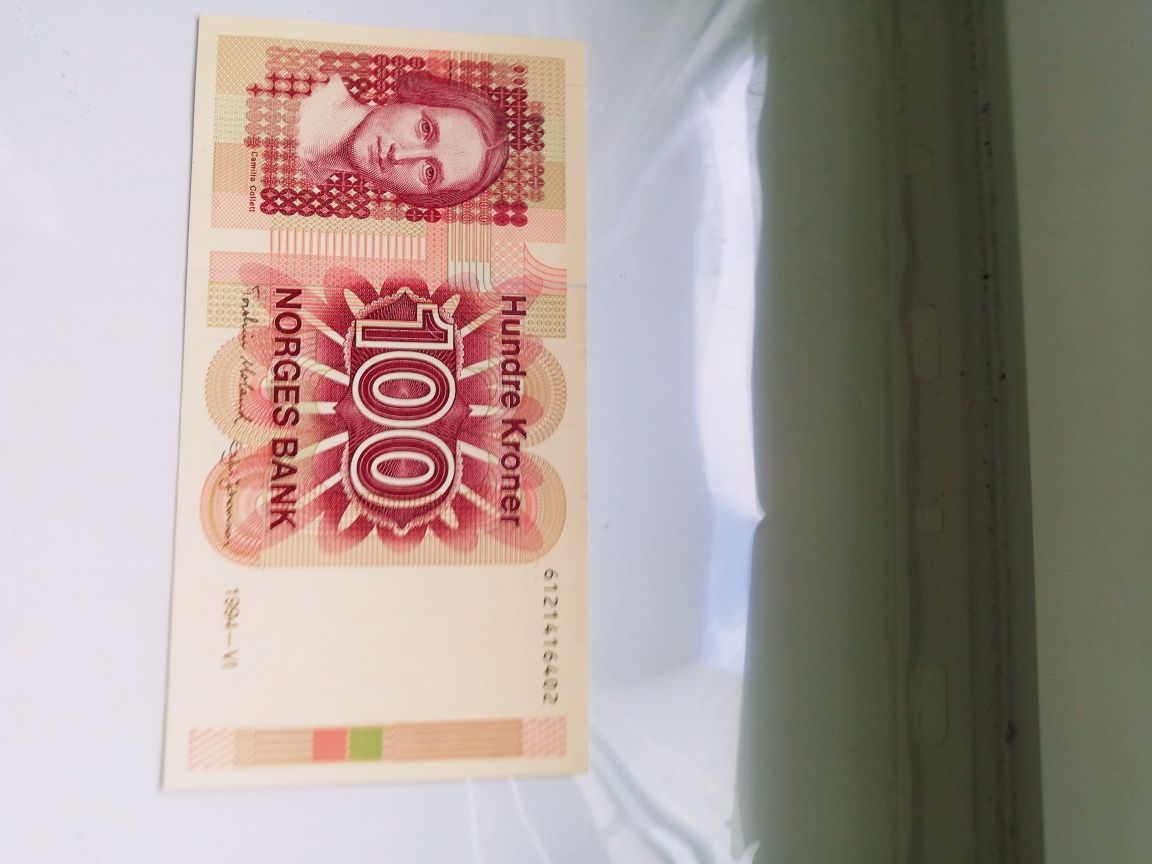Norwegia 100 koron 1994 rok kolekcjonerski banknot