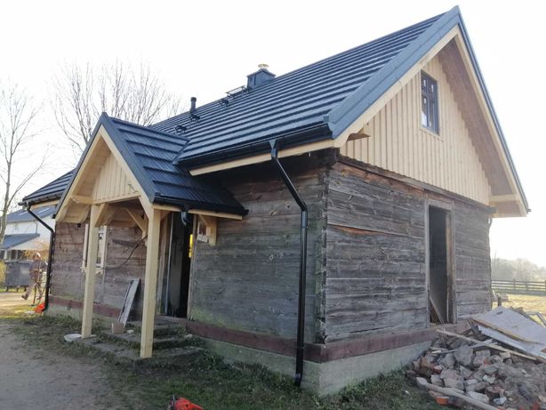 Wymiana podwalin/ bali/ przyciesi/ belek / renowacja domów z drewna