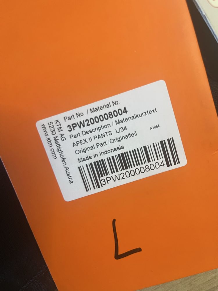 Spodnie motocyklowe KTM Alpax II rozmiar L nowe