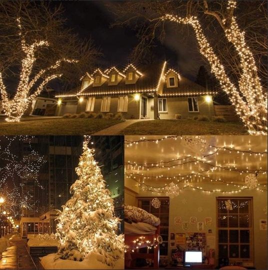 Lampki Choinkowe 300 Led Ciepło Biały Stałe Flash Biały + Flash