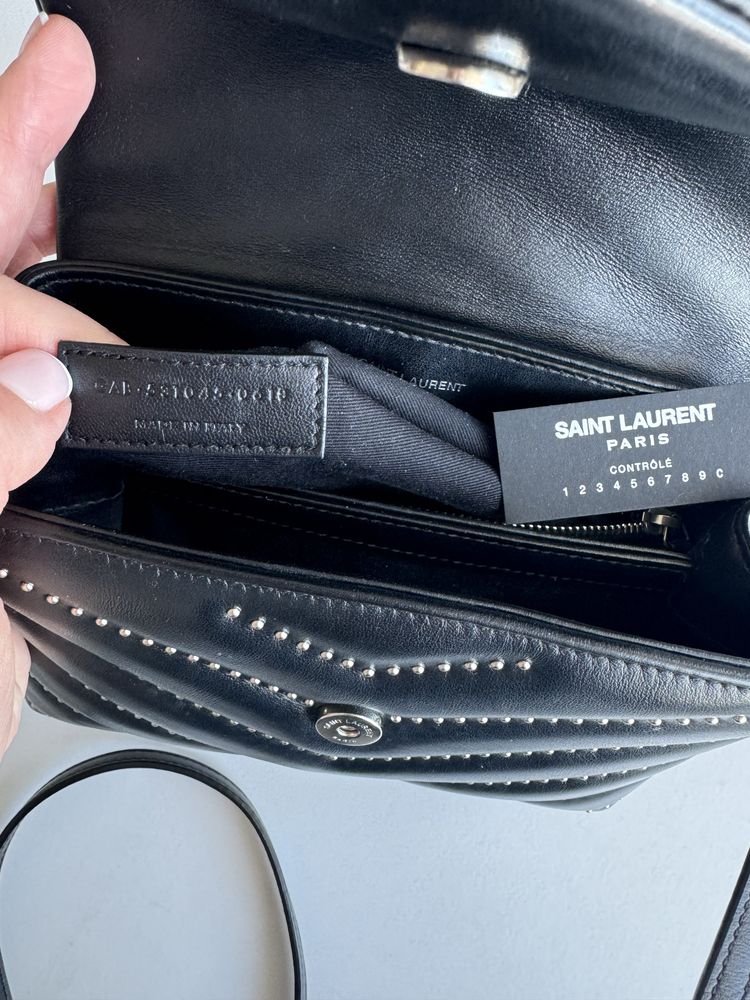 Oryginalna Pouch Bag Mono czarna torebka skórzana srebrne Logo + pasek