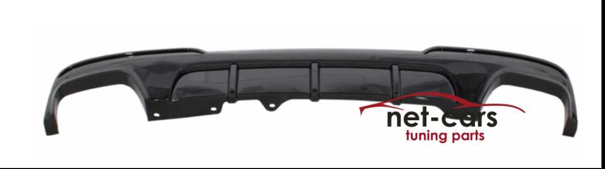 Spoiler przód + grill + dyfuzor BMW F10 F11 czarny połysk OO-OO