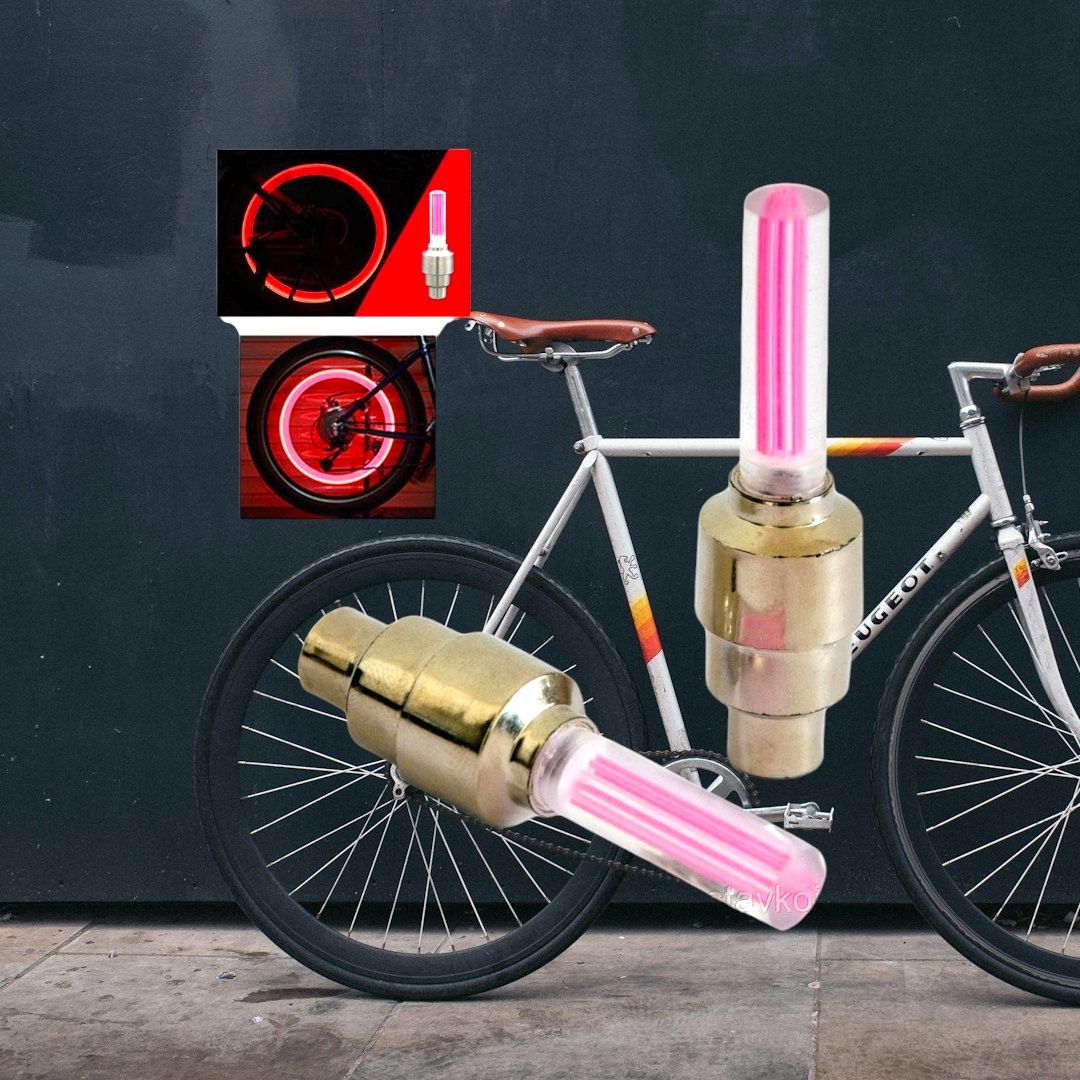 Светодиодная подсветка колес велосипеда авто на ниппель пара