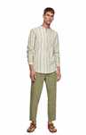 ZARA nowe klasyczne lniane spodnie cropped fit khaki duże S