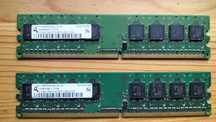 Pamięć RAM | PC-3200, PC-2700, PC-5300 | kości po 512MB - DDR, DDR2