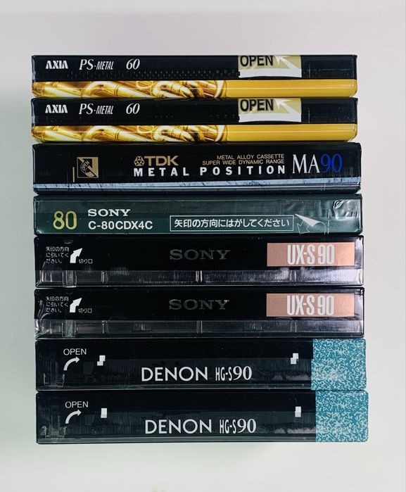 Аудіокасети Denon HG S, Sony UX-S, TDK MA, Axia PS Metal