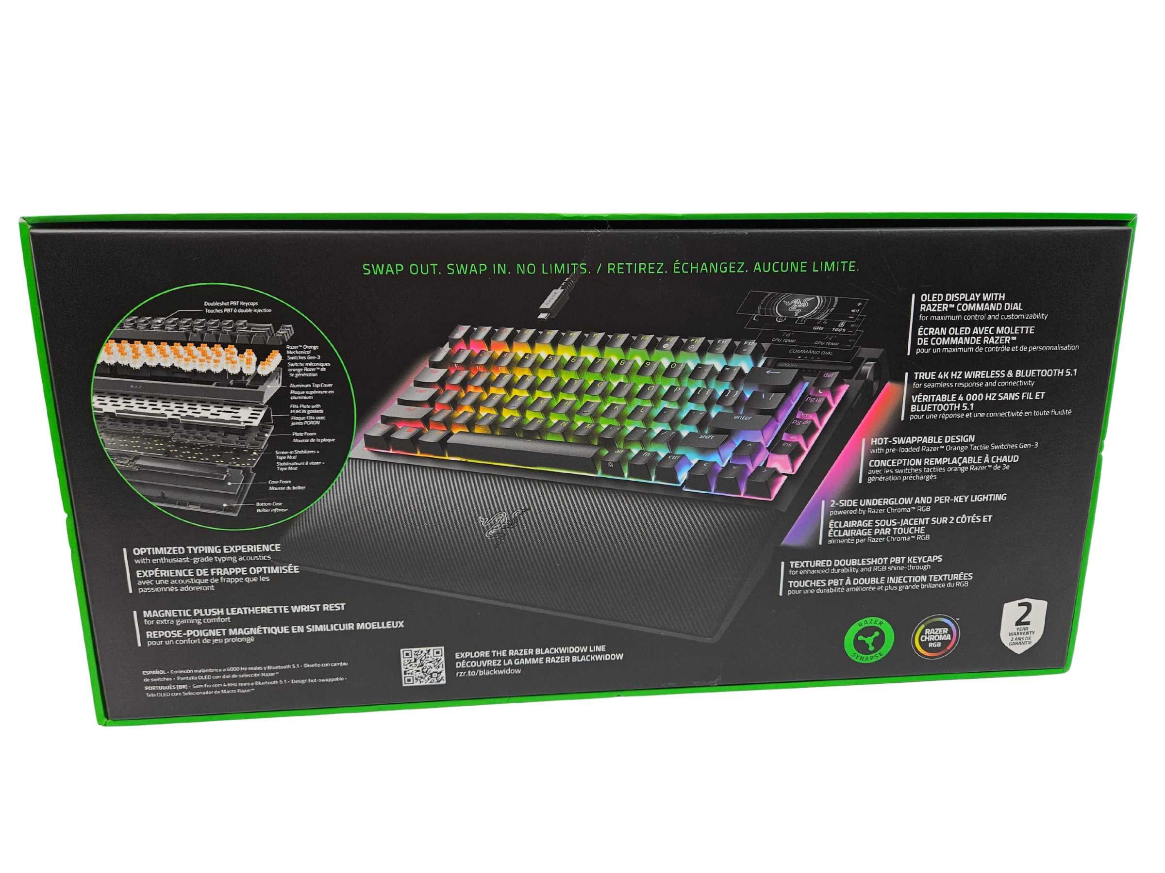 Клавіатура Razer BlackWidow V4 Pro 75% ISO (Orange Switch Gen-3)