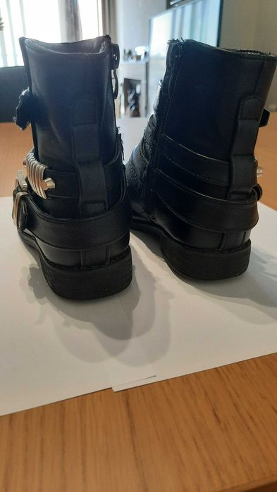 Bota Criança estilo Motard, para menina Preto Tam 30