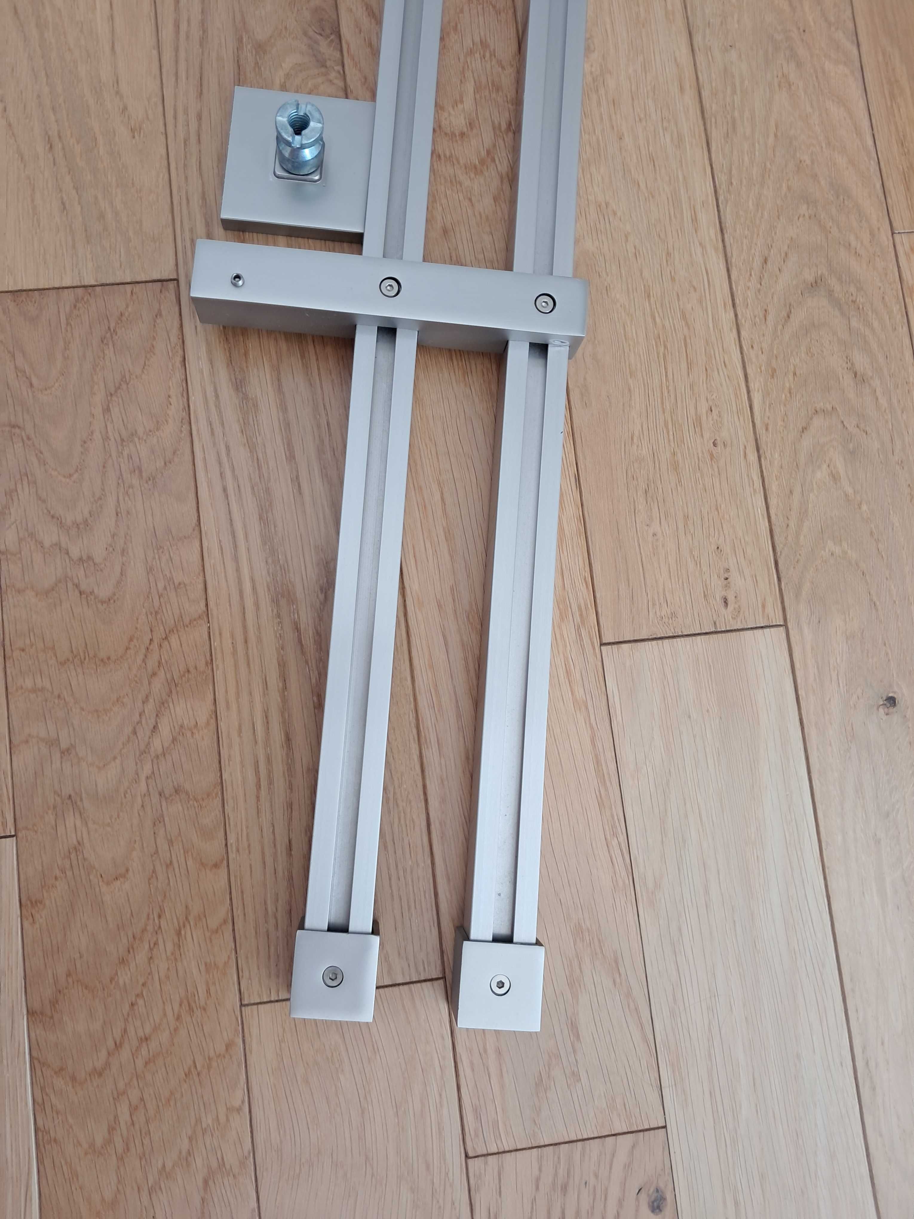 karnisz Manhattan podwójny kwadratowy 200 cm satyna nikiel