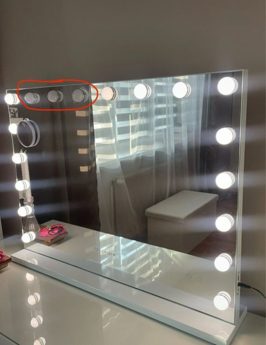 Lustro do makijażu LED w stylu Hollywood 800x580mm