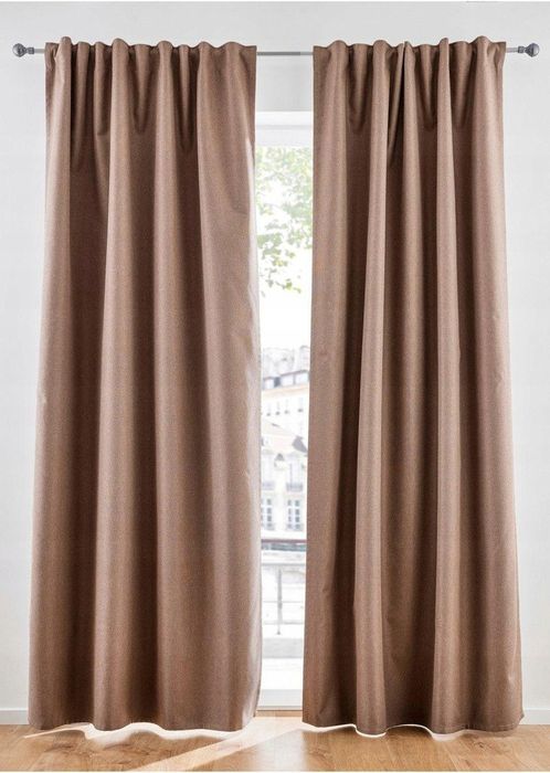 B.P.C zasłona zaciemniająca beżowa na taśmie (1szt) 175x130/2.