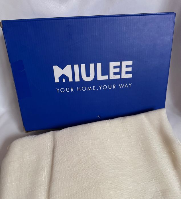 Miulee – 2 jednolite biało-beżowe przezroczyste panele zasłon(2 szt)