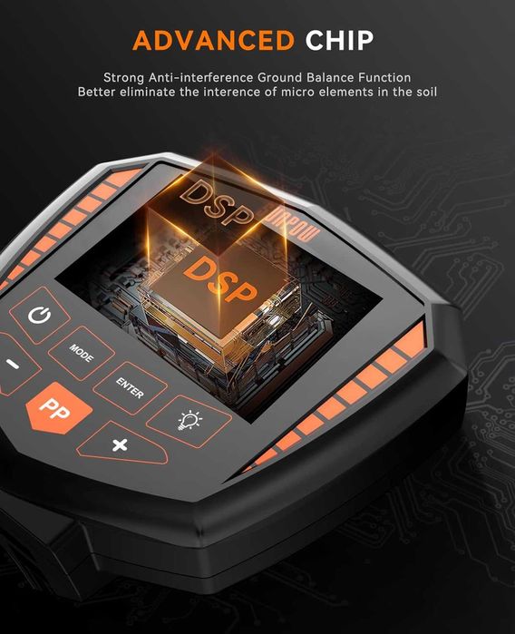 SUNPOW Profesjonalny wykrywacz metali z wyświetlaczem LCD - IP68