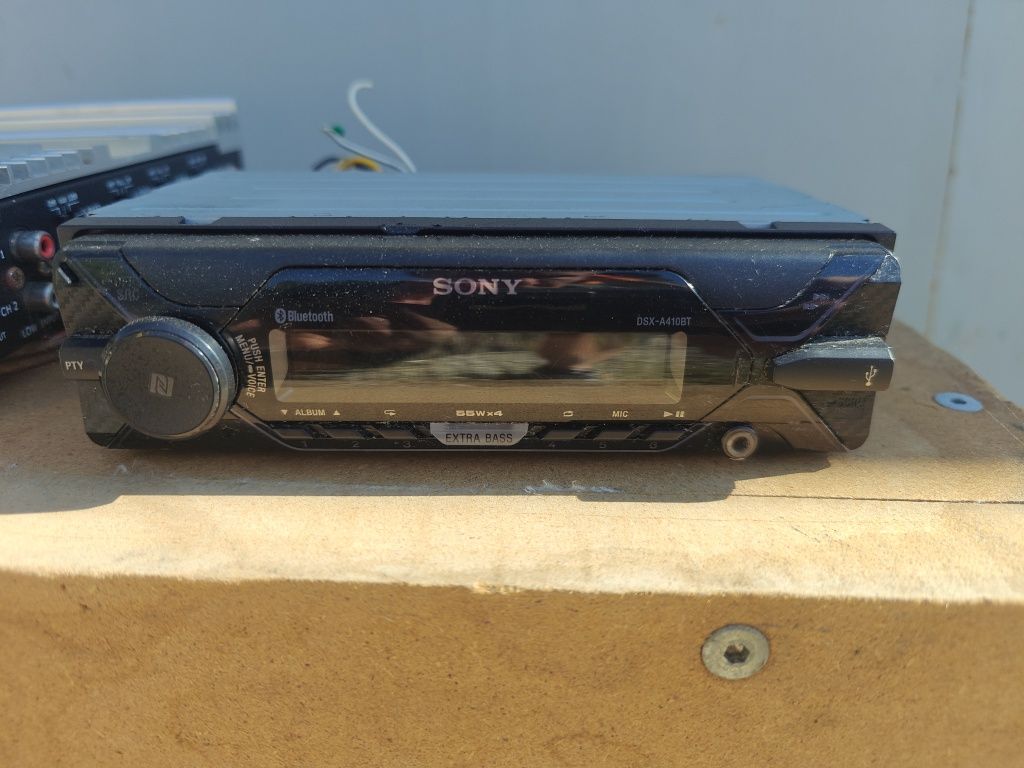 Zestaw głośnik basowy macAudio, radio Sony DSX A410BT, wzmacniacz