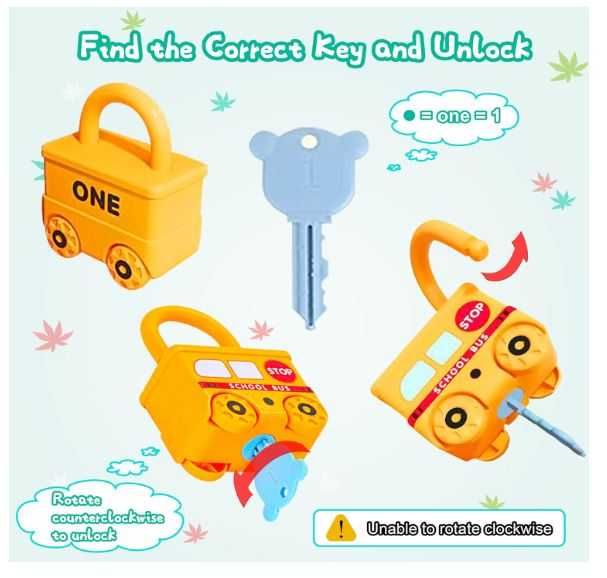 Zabawka edukacyjna, pociąg z kluczami do dopasowania