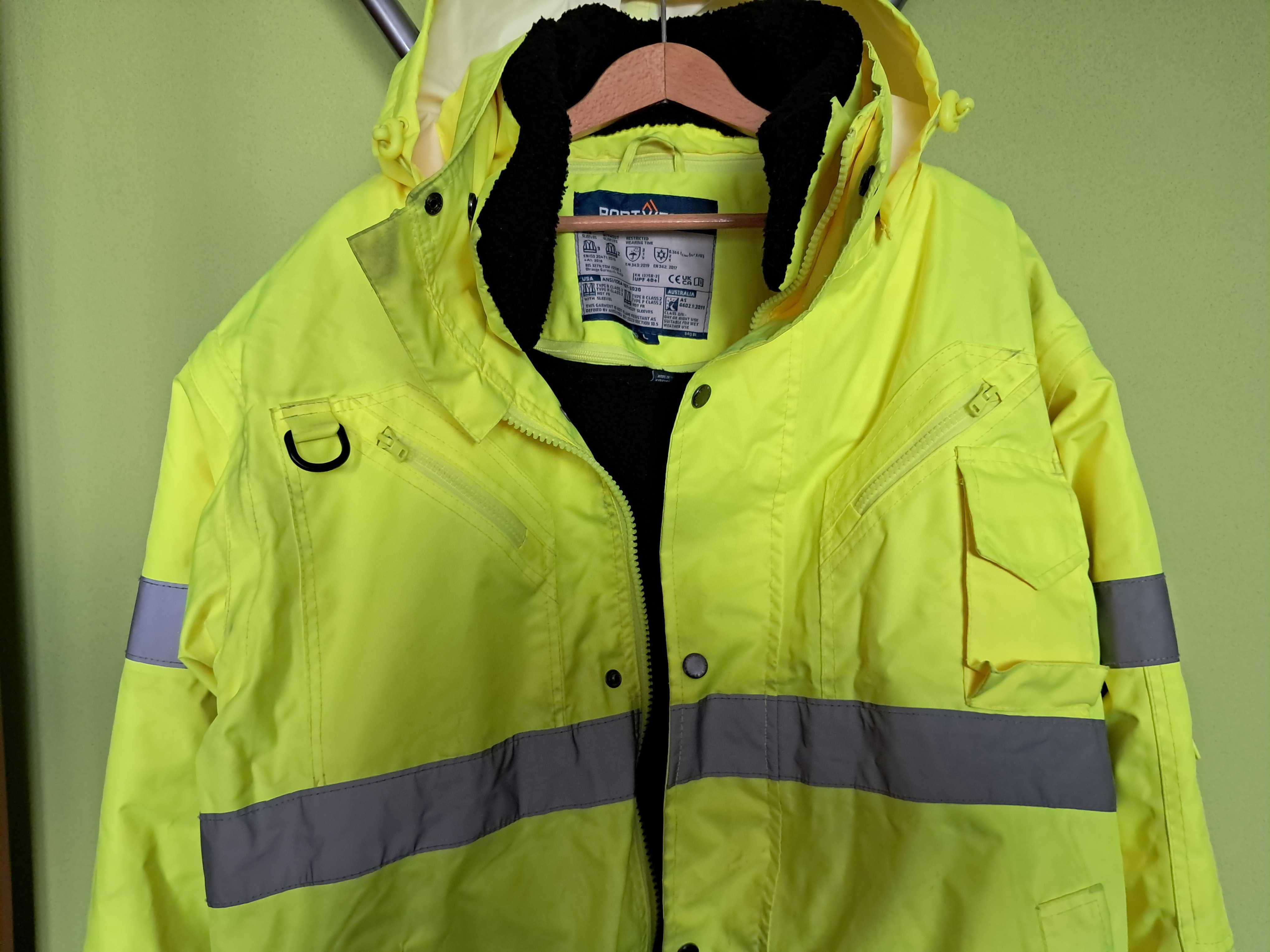Kurtka męska odblaskowa 3w1 - odpinane rękawy i podpinka XL/2XL