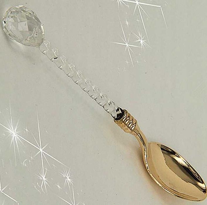 Łyżeczka metal i szkło do kawy