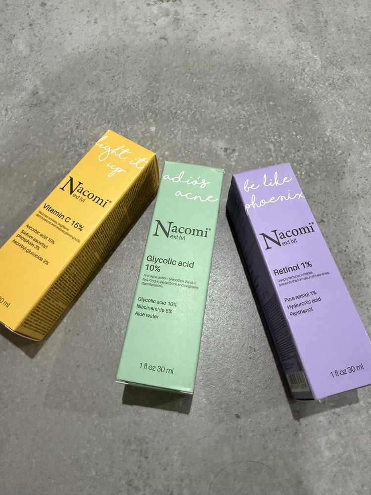 Nacomi serum Vitamin C, Retinol 1%, Glycolic Acid