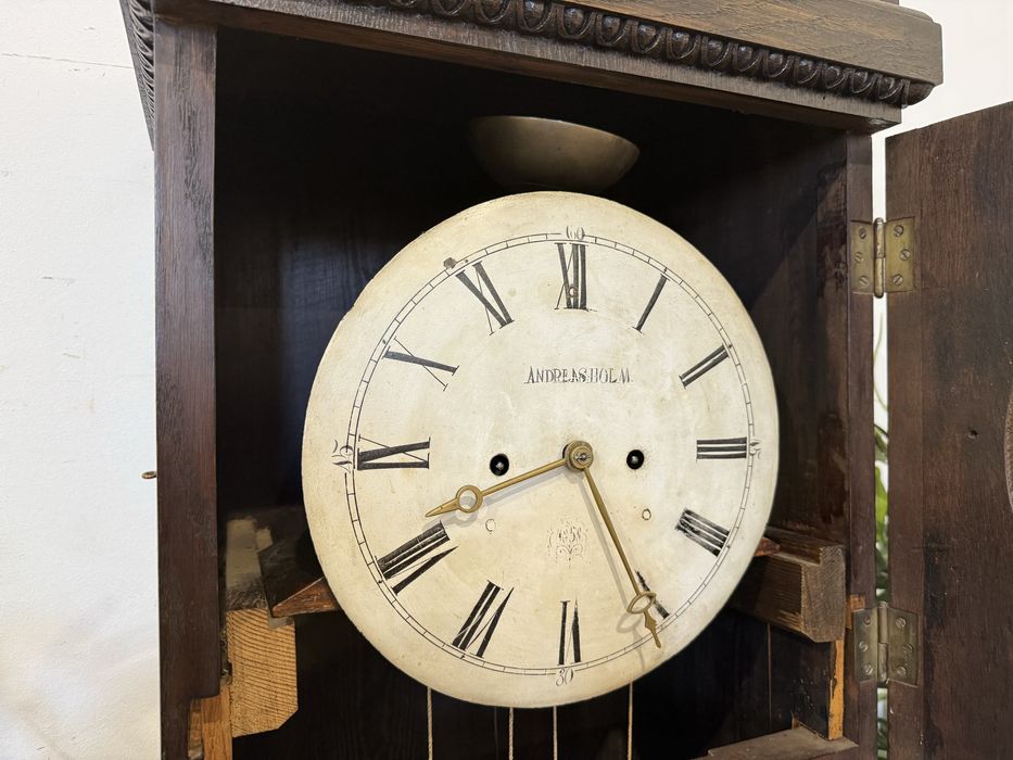 Piękny dębowy zabytkowy zegar po renowacji super stan dowóz wysyłka