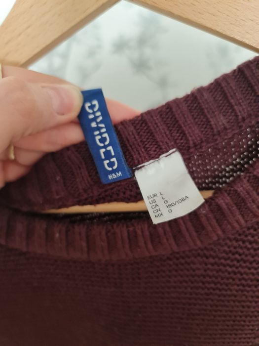 Sweterek bordowy oversize, unisex