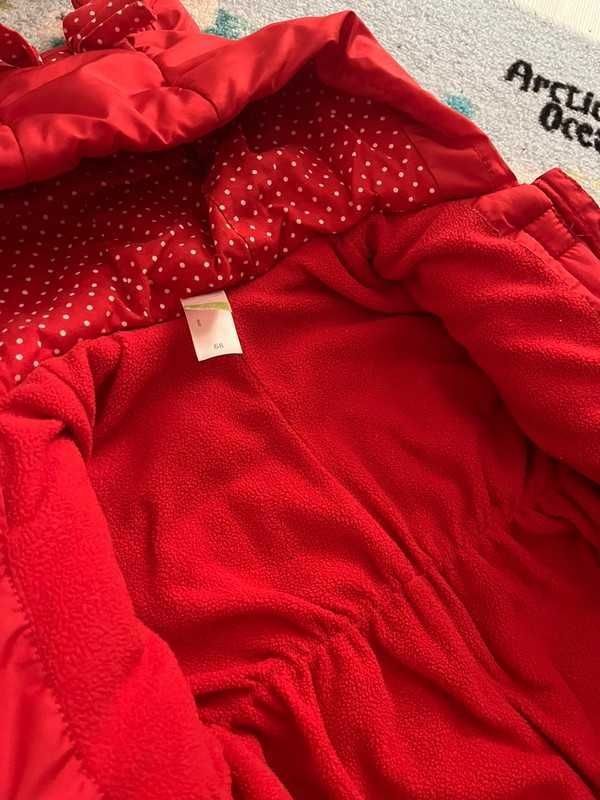 czerwony zimowy kombinezon dla dziewczynki C&A Disney r. 68 cm Minnie