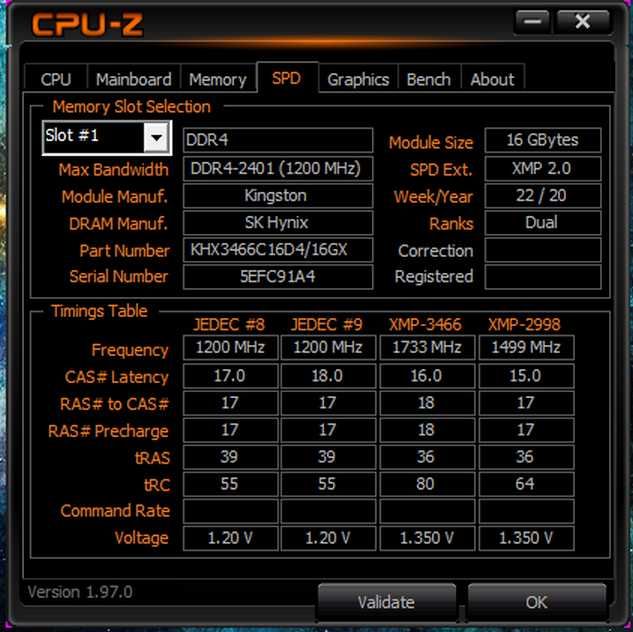 HyperX 16 GB DDR4 3466 MHz Fury Black HX434C16FB3/16