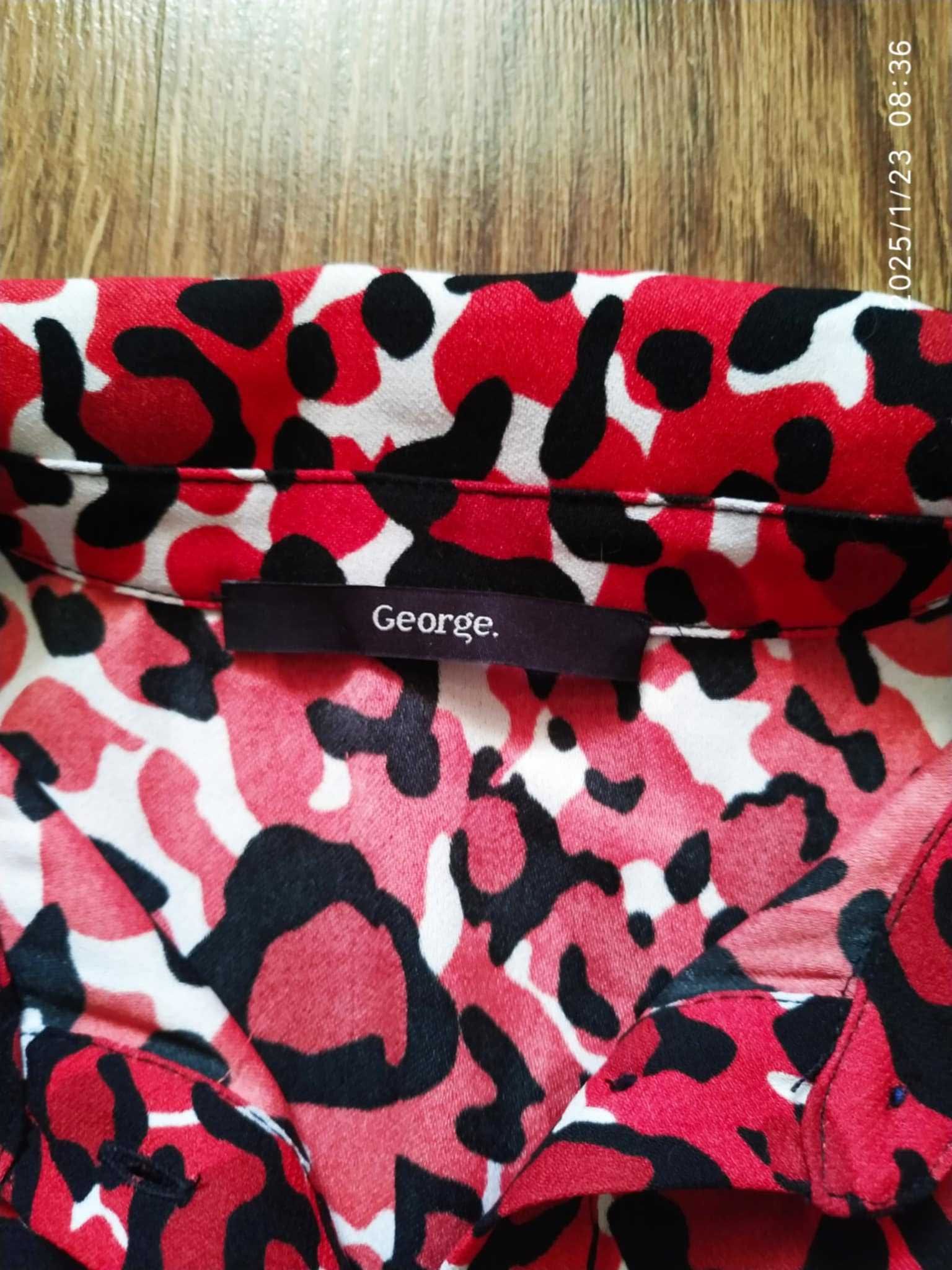 Sukienka koszulowa czerwona panterka George 14 42 XL