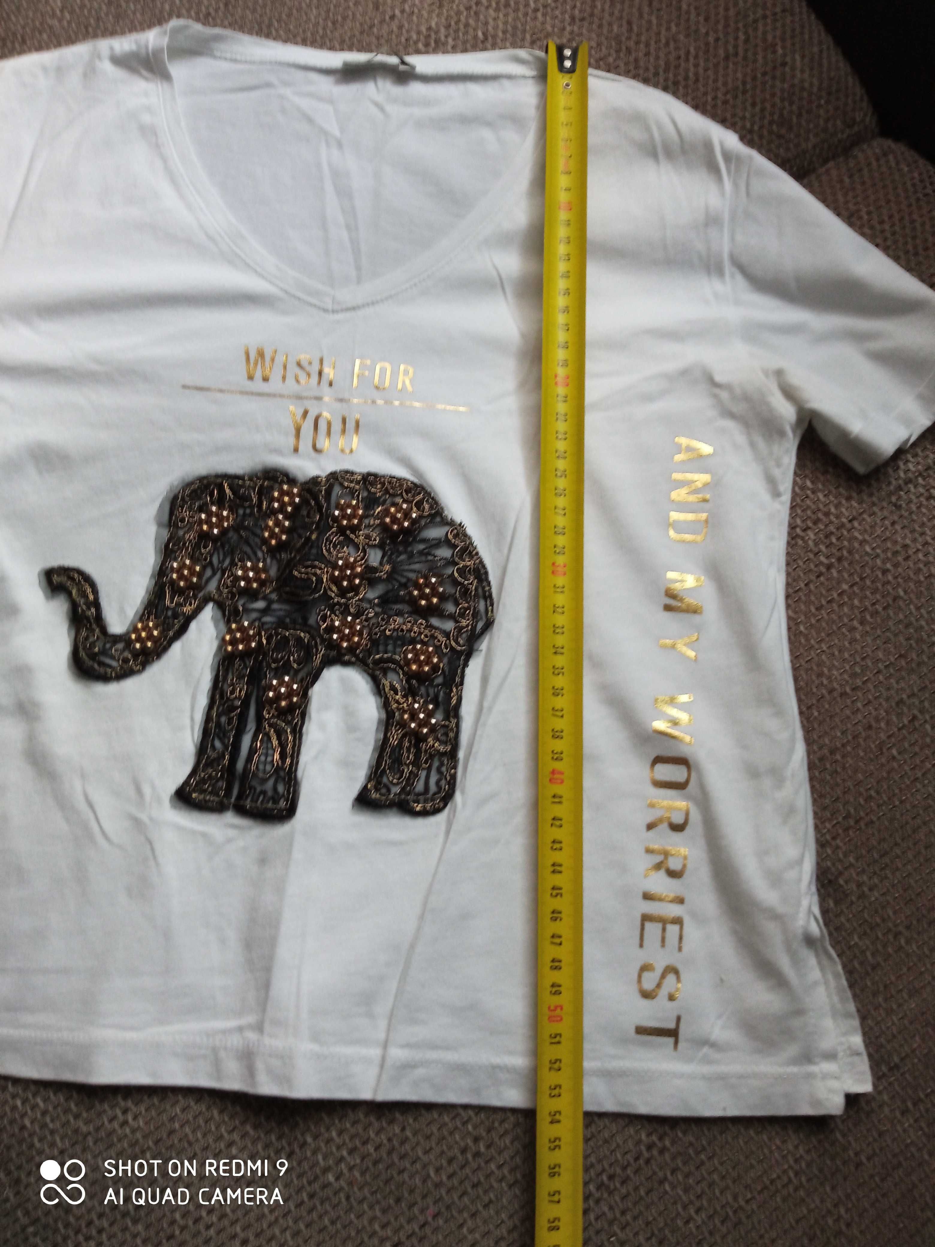 Bluzka koszulka M słoń perełki