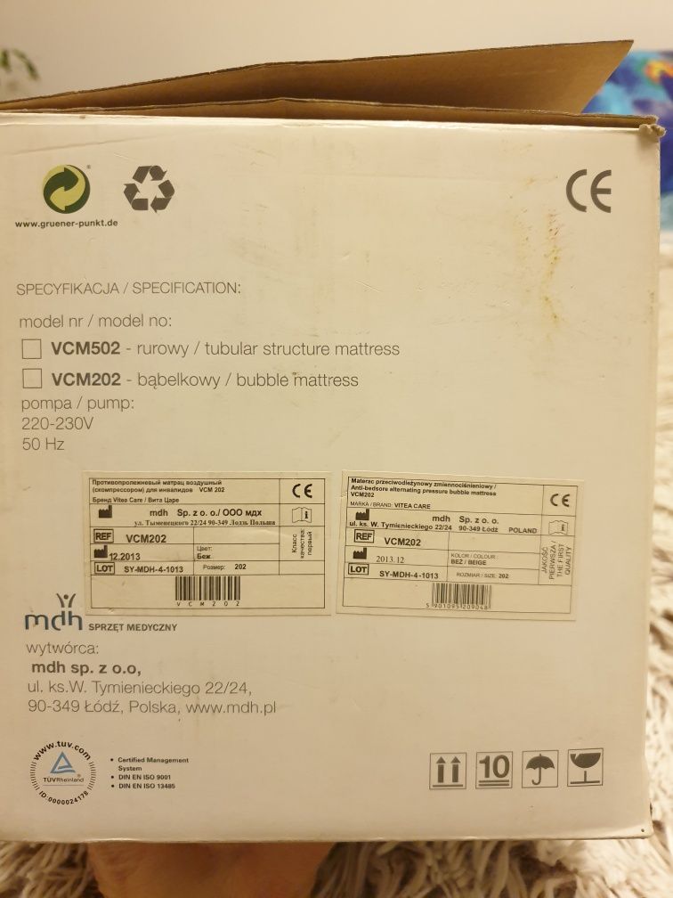 Materac przeciwodleżynowy Vitea Care