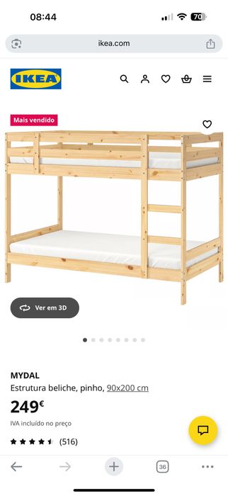 Beliche com colchões ikea