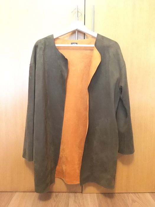 Casaco camurça verde seco/laranja LXL