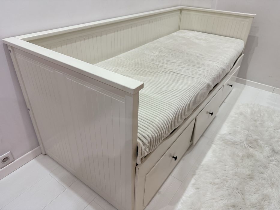 Łóżko rozkładane Hemnes Ikea 210x90 + materace 2 szt