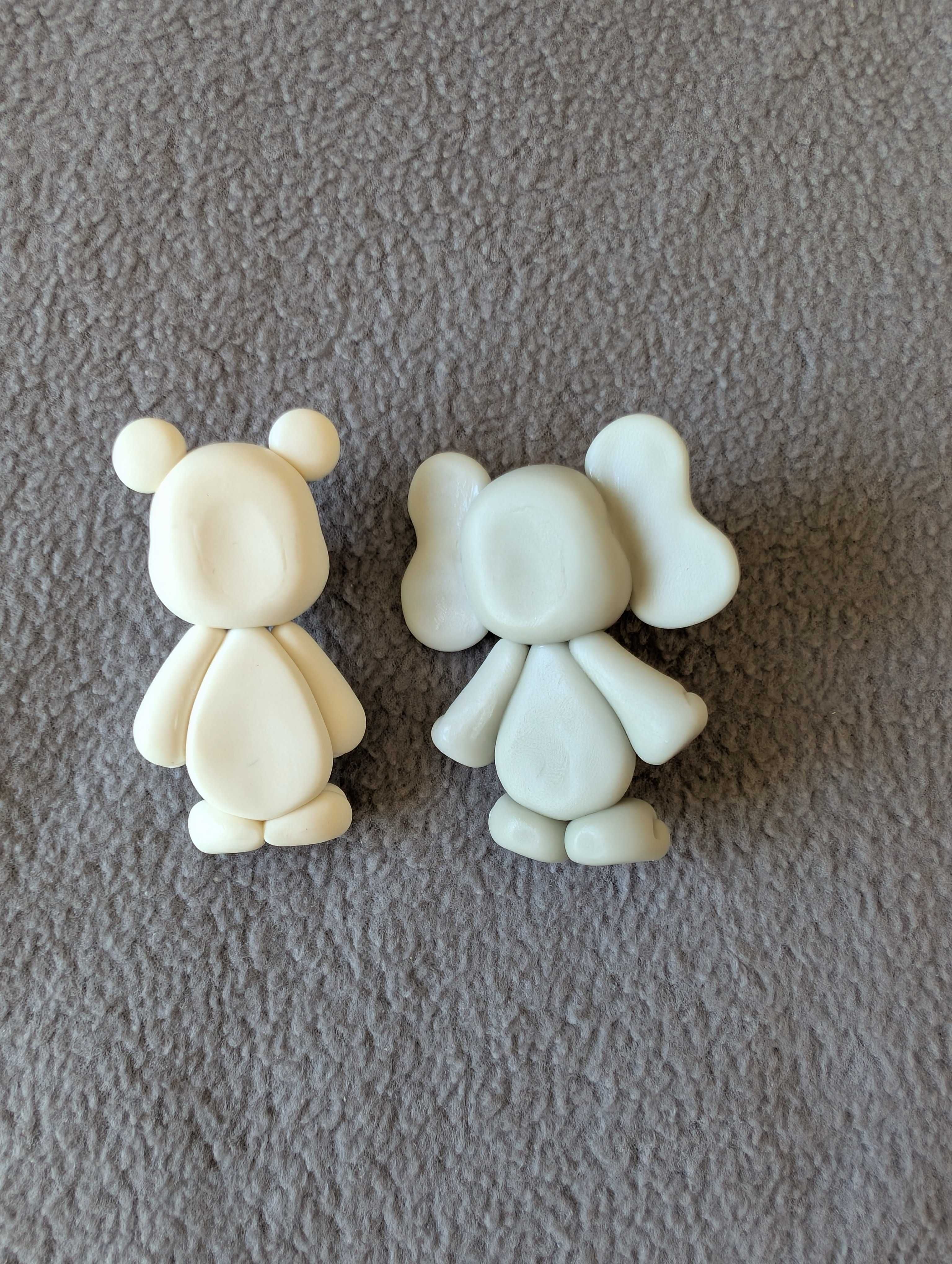 Elefante e Urso em fimo