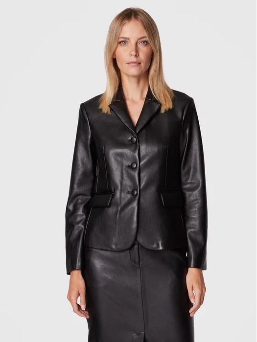 Шкіряний  піджак Sisley (новий)Чорний Regular Fit