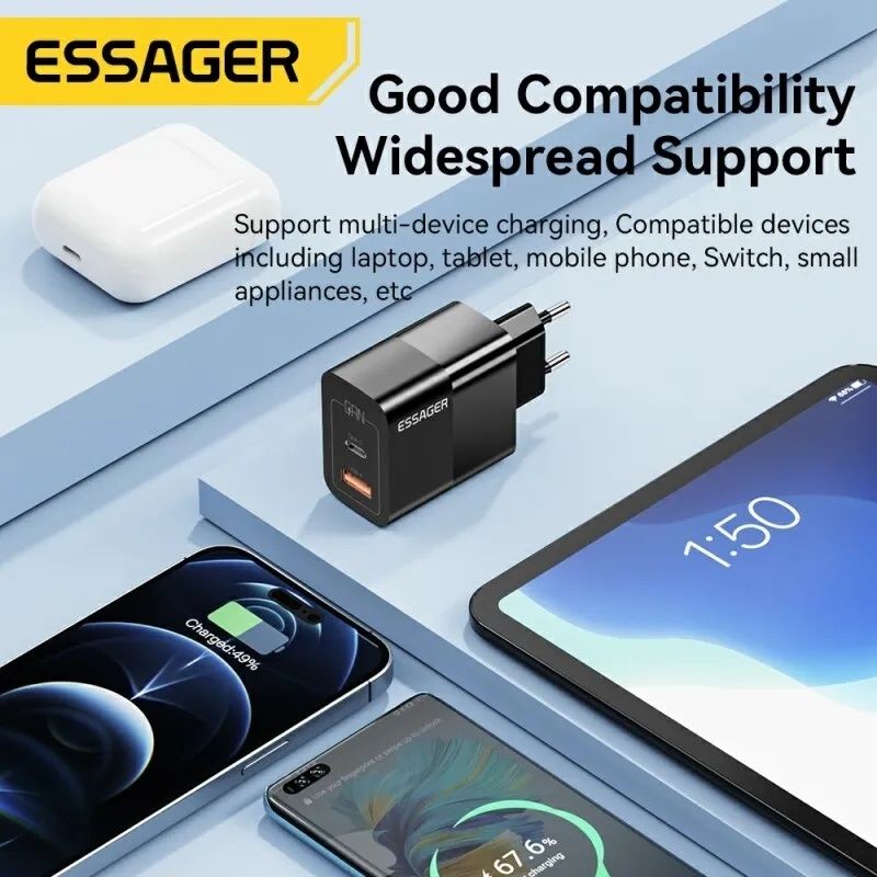 Зарядний пристрій Essager USB, Type-C