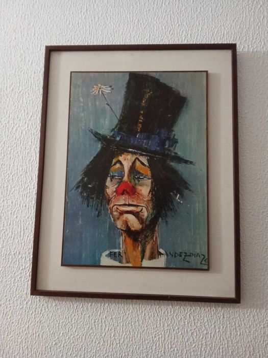 Quadro Palhaço - em bom estado
