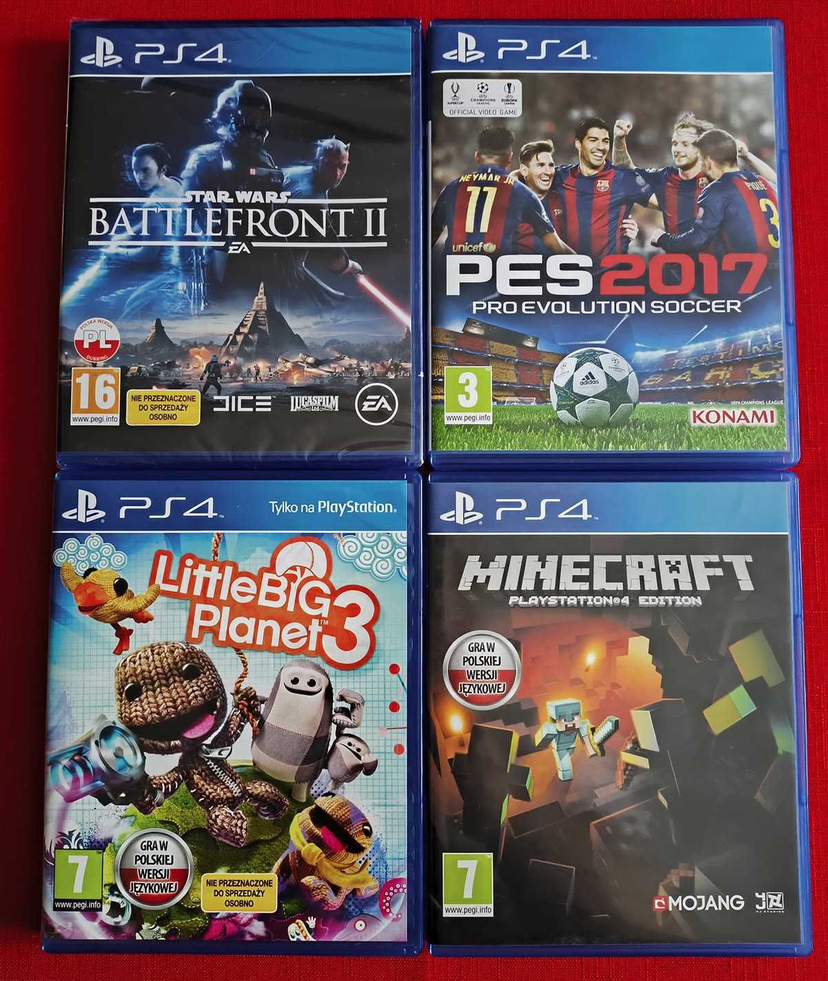 PlayStation 4 - 1TB + 1 pad + 4 gry