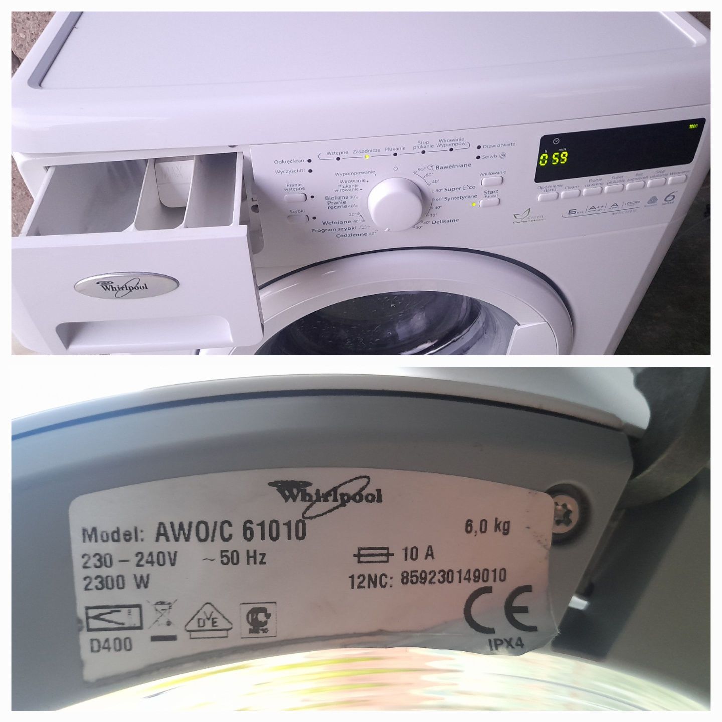 Pralka 60cm Whirlpool AWO/C 61010
