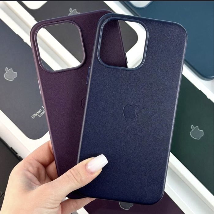Шкіряний чохол Leather case in box для iphone 15 pro