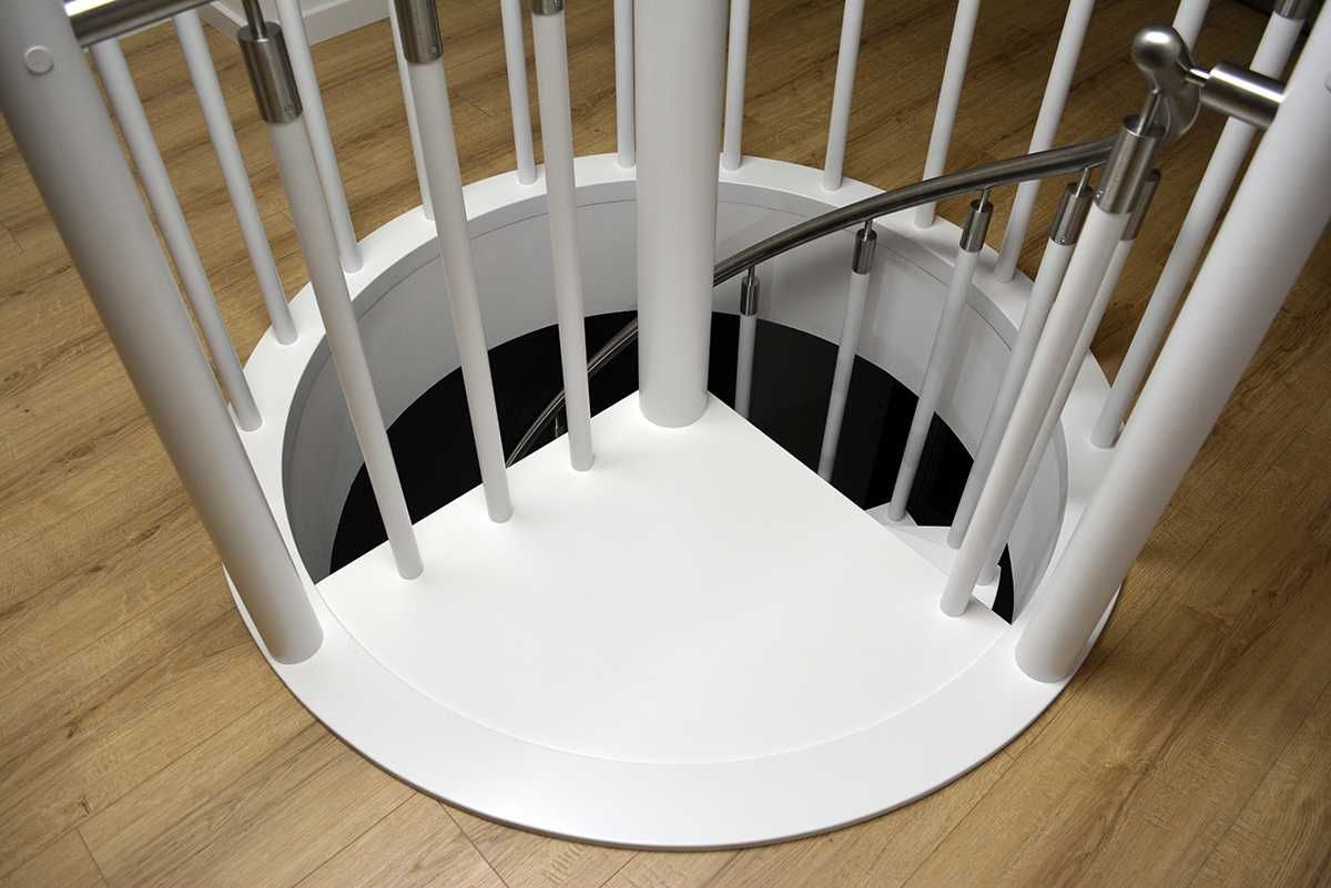 Schody kręcone okrągłe 120 cm PROMOCJA - model RETRO - montaż GRATIS