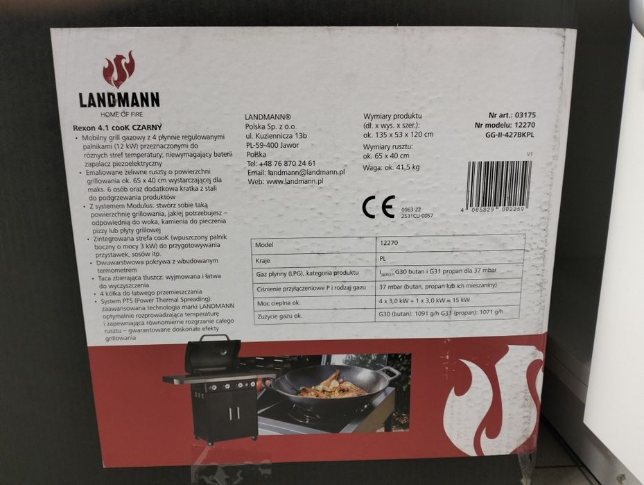 Grill gazowy Landmann Rexon 4.1 cook