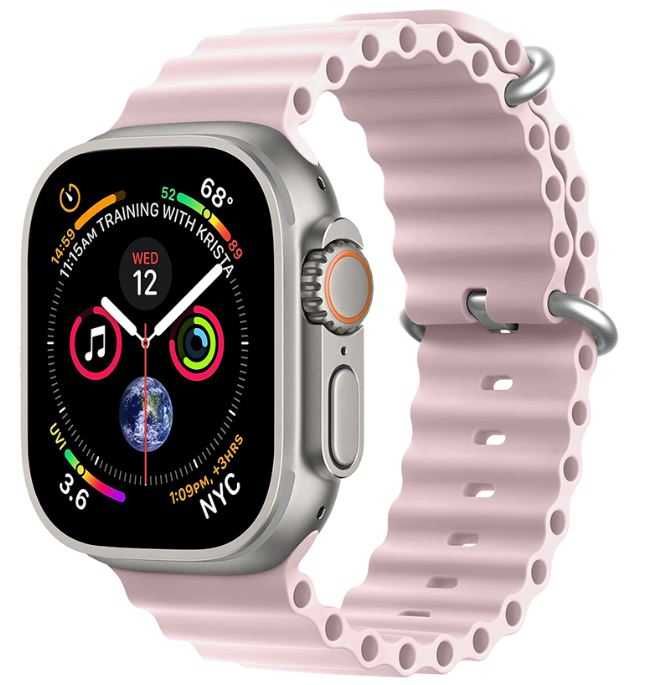 Bracelete Amarela ou Rosa Ocean Strap para Apple Watch