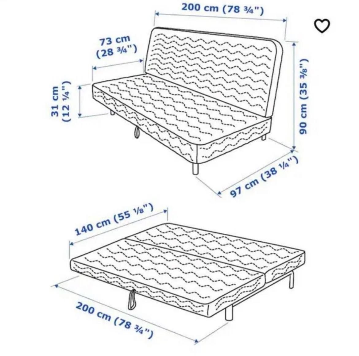 Wspaniałe łóżko z możliwością przekształcenia sofy (3 różne sposoby).