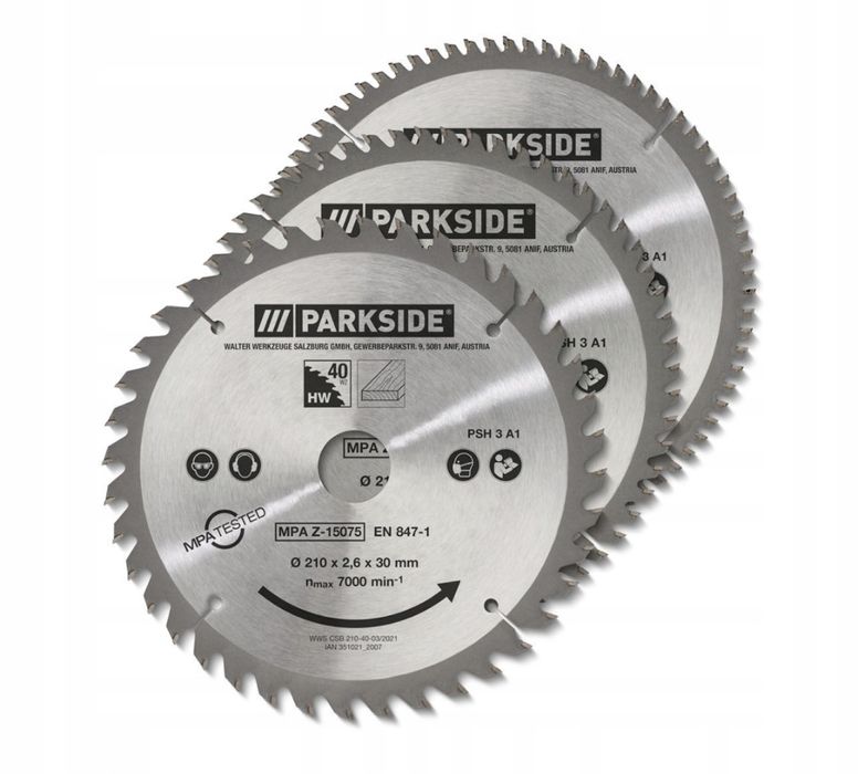 Tarcze do drewna Parkside Zestaw 3 szt tarcz Parkside