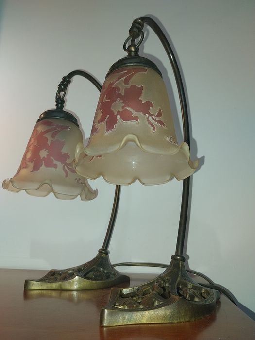 Par candeeiros antigos mesa Vianne