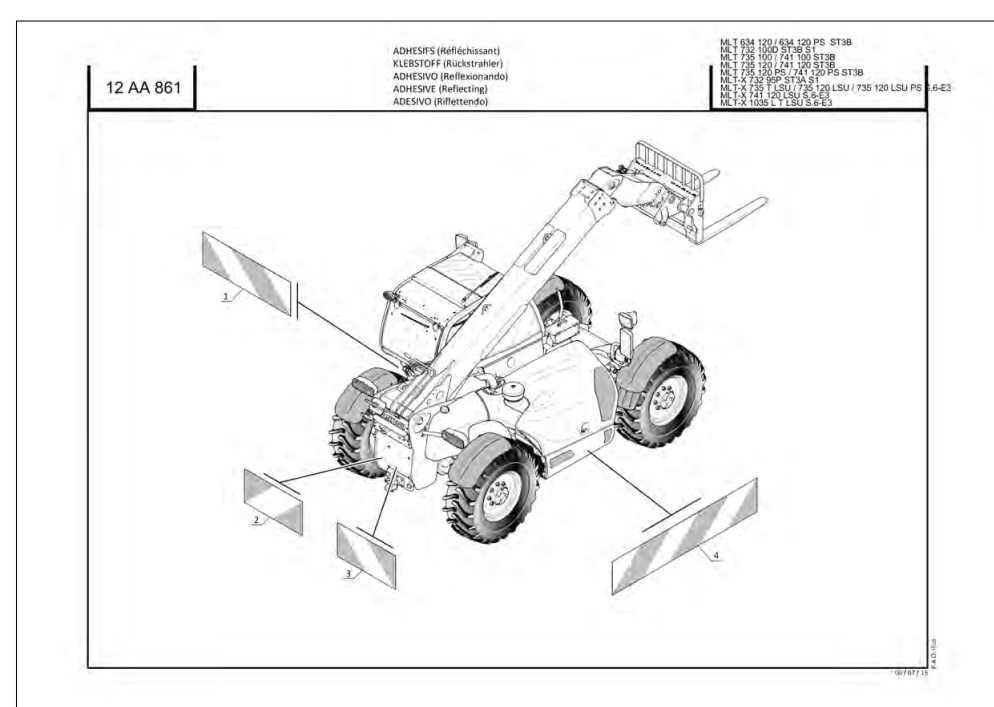 Katalog Części Manitou MLT 732 100 D ST3B, MLT 735 100 STB3,